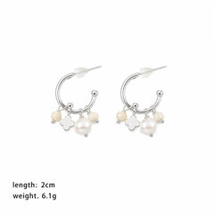 Fashion Copper Shell Beads Hoop Earrings for Girls Trendy Classic Jewelry for Women Ladies Wholesale China Manufacturer Low MOQ