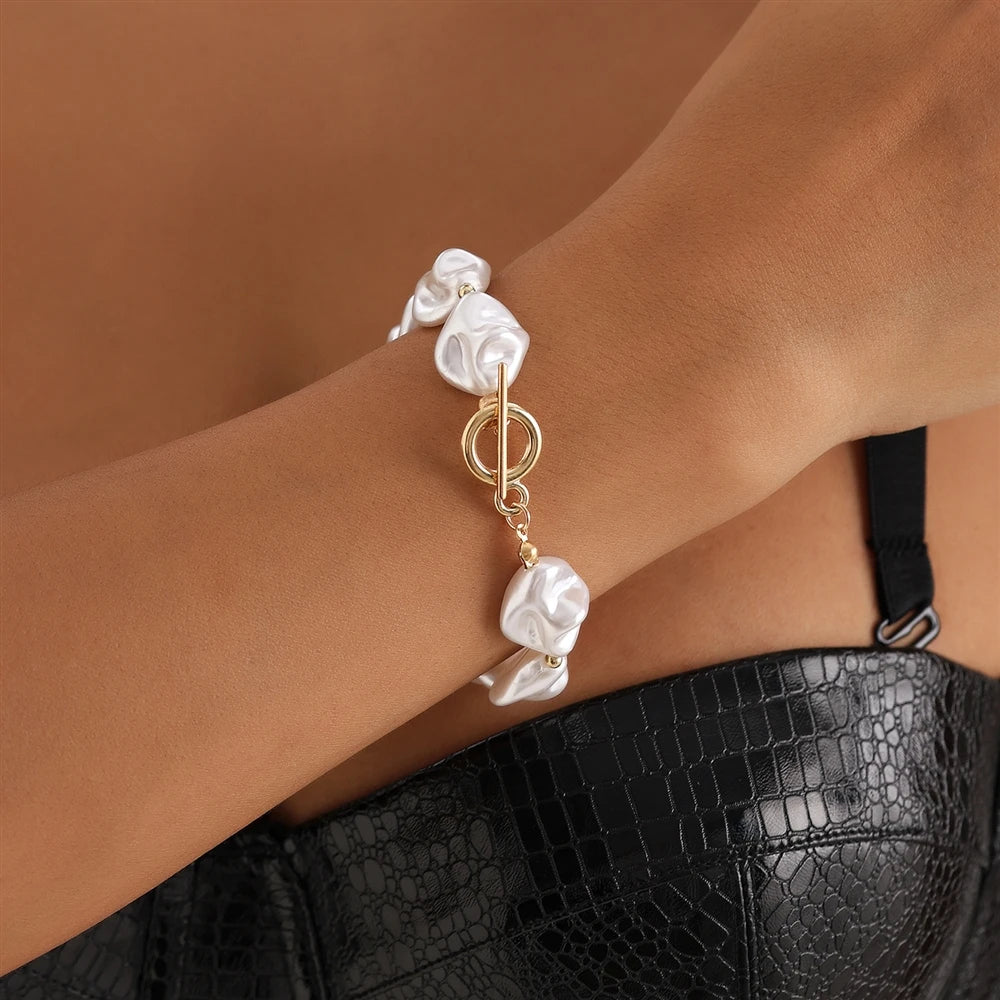 Fashion Sweet Beads Simple Necklaces for Girls Elegant Minimalistic Glamorous Bracelets Jewelry for Women Ladies Accessories