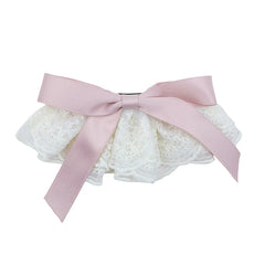 Women Pink Bowknot Tulle Simple Barrtte Clips Sweet Fashion Elegant Wholesale in Stock Hairpins Accessories for Female Daily Use