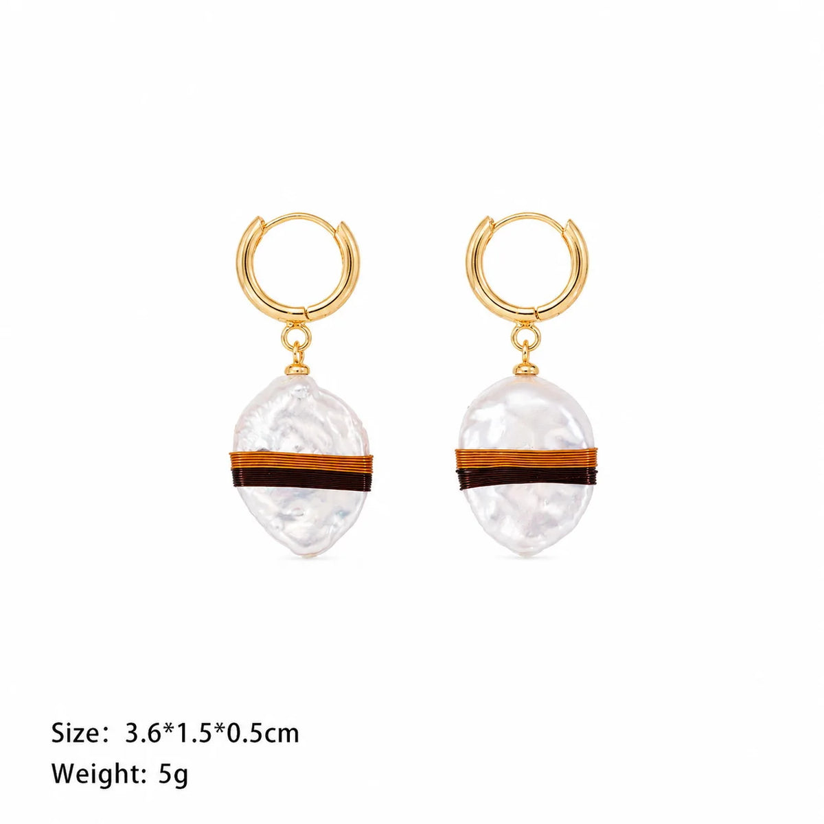 Fashion Baroque Pearl Copper 18K Gold Plated Drop Earrings for Girls Simple Jewelry for Women Lady Wholesale China Manufacturer