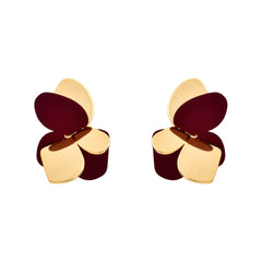 Women's Sweet Cute Butterfly Stud Earrings Irregular Metal Contrast-Color Fashionable Simple Earrings Jewelry Casual Versatile