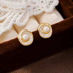 Fashion 18K Gold Plated Hand-Painted Graffiti Stud Earrings for Girls Simple Jewelry for Women Ladies Wholesale China Factory