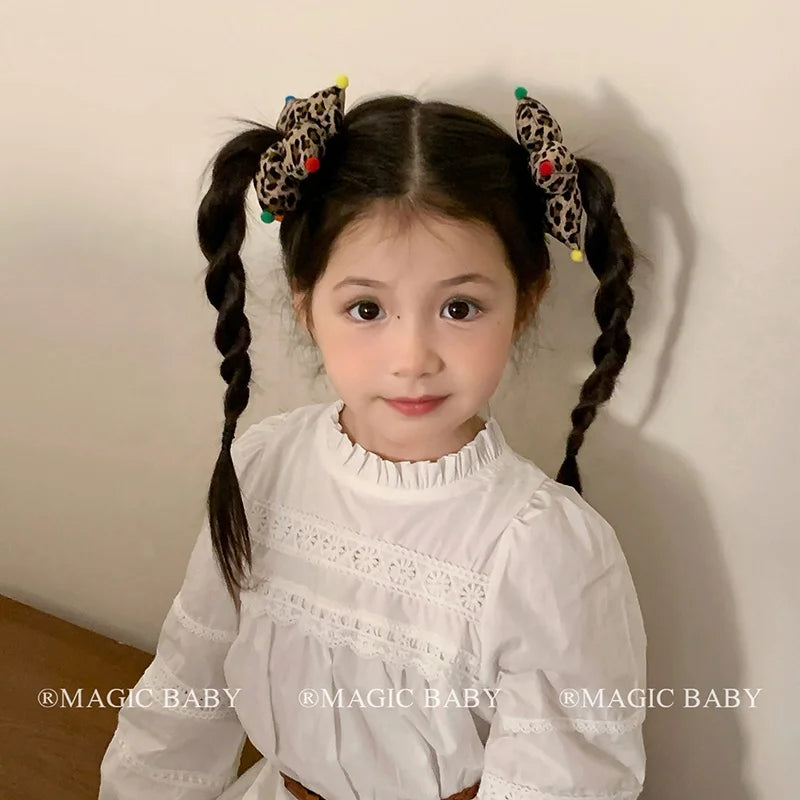 Fashion Cute Sweet Classic Star Polka Dot Scrunchies for Baby Girls Elegant Kawaii Hair Clips for Kids Children Hair Accessories