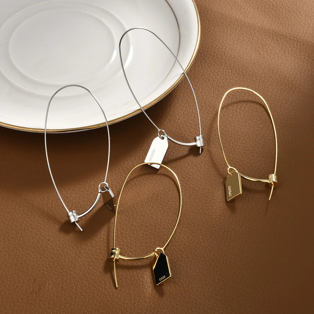 Internet Celebrity Minimalist Hoop Earrings Personalized English Letter Earrings Fashion Commuting Design Earrings Wholesale