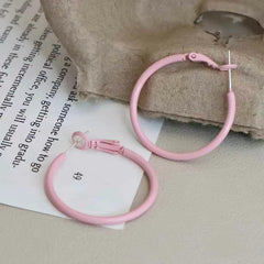 Female Pink Purple Hot Sale Large Hoop Earring Fashion Sweet Simple Trendy Affordable Wholesale High Quality Jewelry Accessories