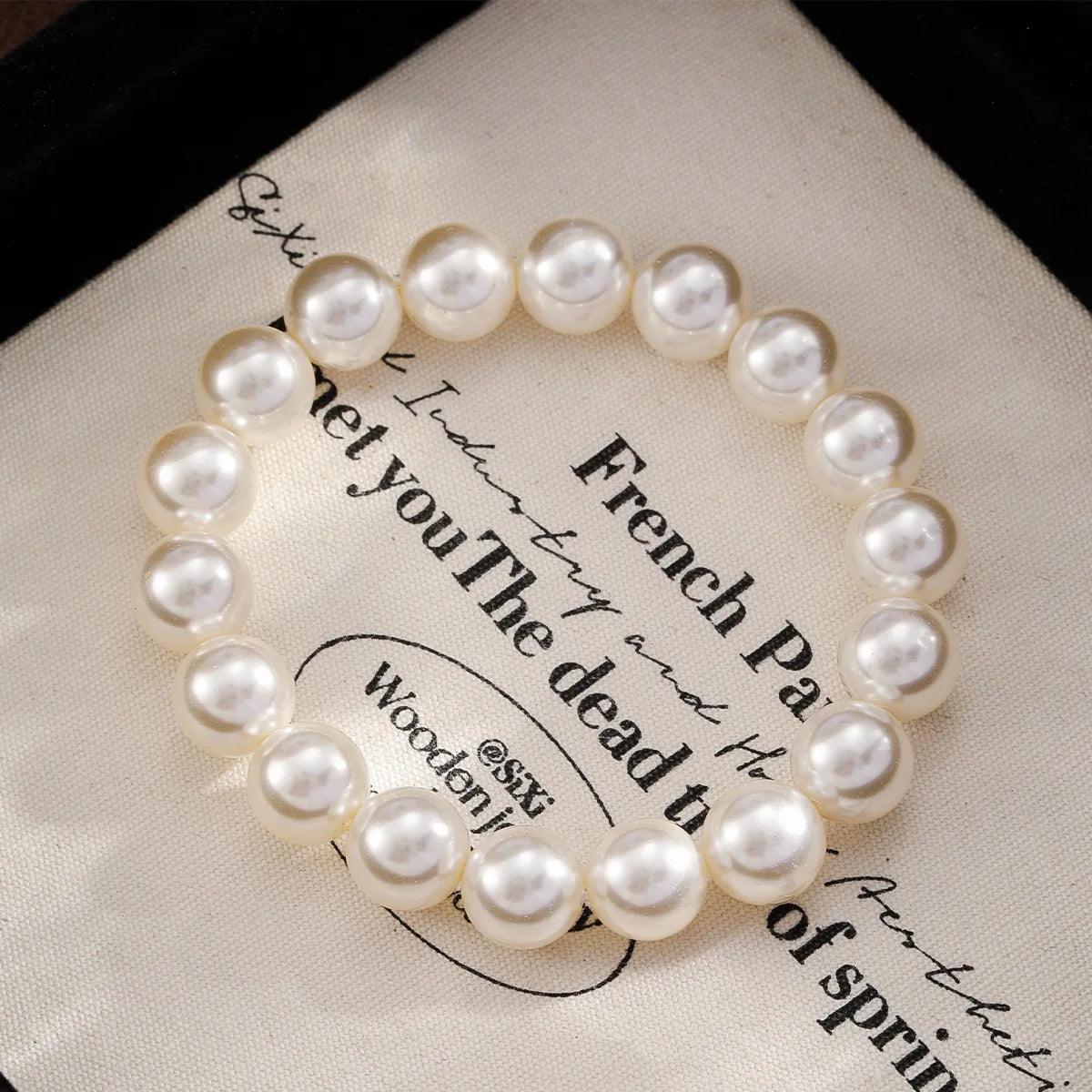 Women 10 MM 8MM 6MM Pink White Glass Pearl Bracelet Elegant Simple Mixed Order Accepted in Stock Jewelry for Female Daily Life