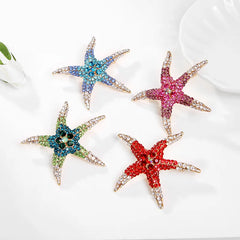 Fashion Star Sweet Glitter Rhinestone Brooches for Girls Elegant Trendy Glamorous Pins Jewelry for Women Ladies Accessories