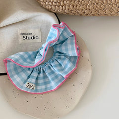 Elegant Graceful Simple Minimalistic Plaid Scrunchies Sweet Cute Hair Ties for Baby Girls Kids Hair Accessories Stock