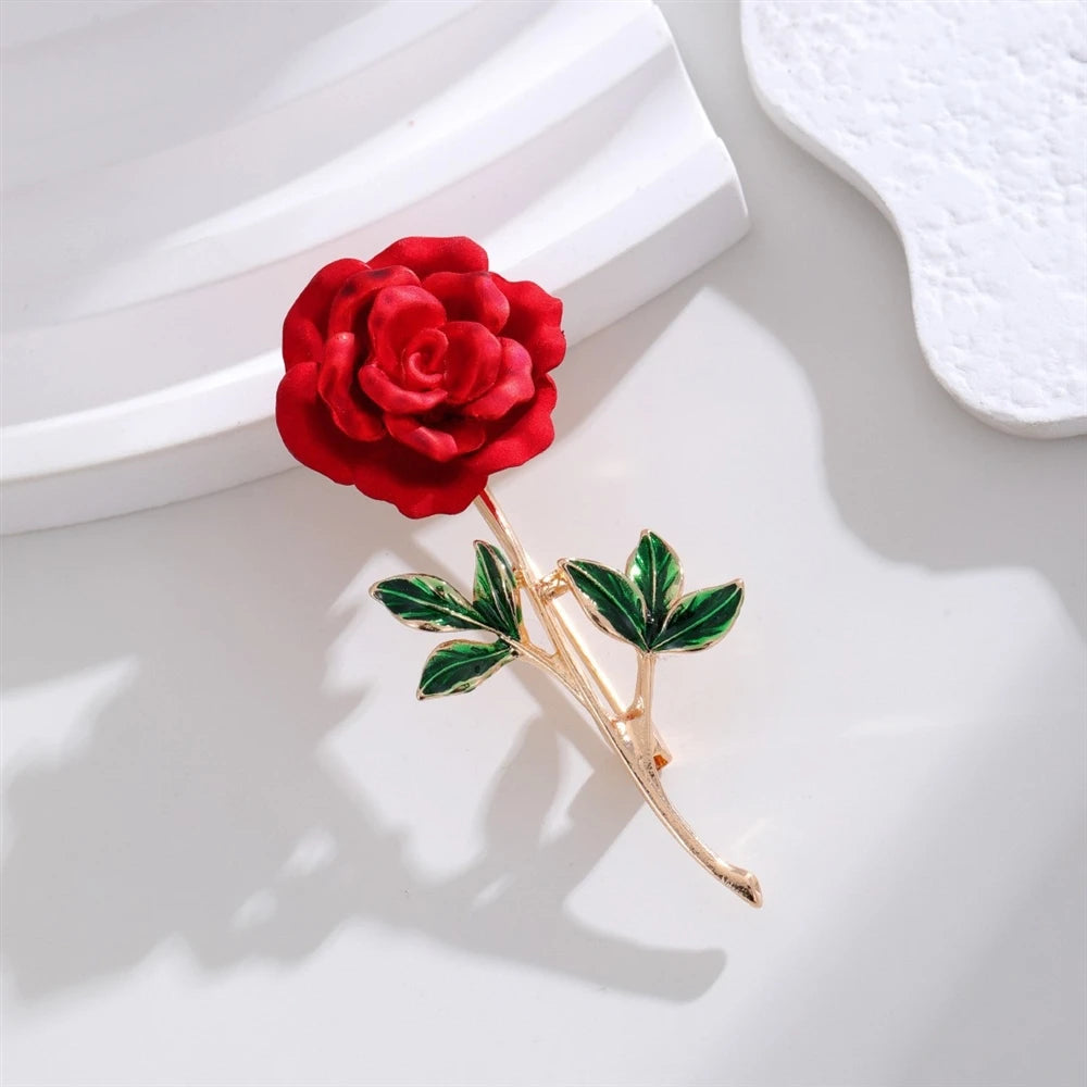 Fashion Sweet Alloy Flowers Trendy Elegant Brooches for Girls Glamorous Floral Pins Jewelry for Women Ladies Accessories Chic