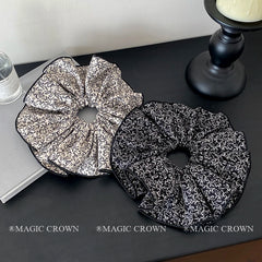 Women's Elegant Fabric Hair Ties Large Scrunchy Double-Layer High Elastic Fashionable Vintage Sweet for Everyday Office Use Hair