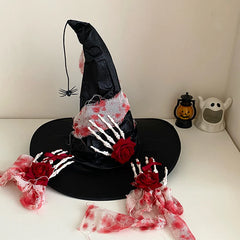 Female Halloween Celebration Black High Quality Hair Clips Hat Trendy Scary Customized in Stock Hairpins Accessories for Women