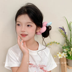 Fashion Solid Color Cute Sweet Bowknot Scrunchies for Baby Girls Kawaii Elegant Hair Ties for Kids Hair Accessories in Stock