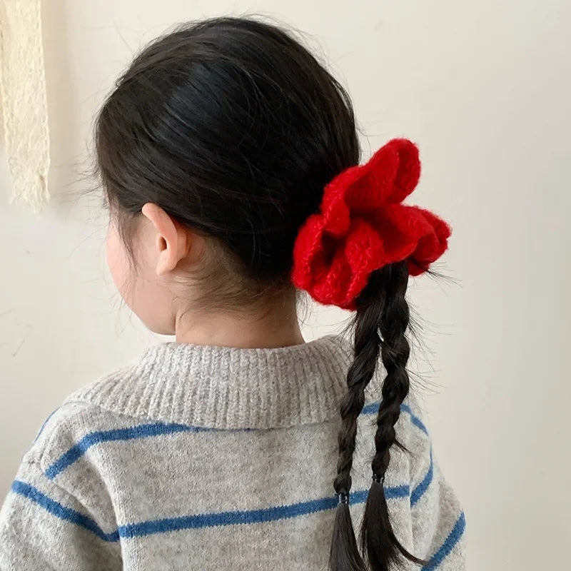 Solid Color Simple French Style Scrunchies for Baby Girls Elegant Sweet Hair Ties for Kids Children Hair Accessories in Stock