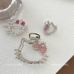 Luxurious 5cm Glitter Bowknot Hair Claw Clip for Girls Cute Kitty Cat Animals Cartoon Hair Clutches Sweet Women's Hair