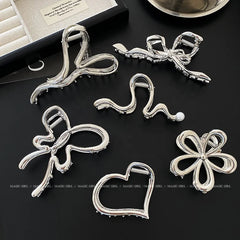 Fashion Simple Flower Butterfly Hair Claw Clips for Girls Heart Shaped Star Solid Color Haarspange for Women Hair Accessories