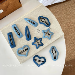 Simple Solid Color Star Heart Shaped Hair Clips for Girls Fashion Elegant Trendy Snap Clips for Women Ladies Hair Accessories