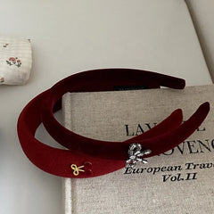 Red Retro Hairband Solid Colors Cute Little Horses Headbands Elegant Sweet Festival Hair Accessories for Women Custom Wholesale