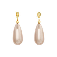Classic Pink Imitation Pearl Shaped Drop Earrings Elegant Statement Dangle Long Ear Jewelry Women Formal Event Wedding Gift Bulk