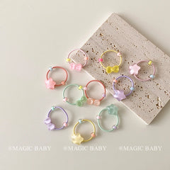 Mini Star Bowknot Cute Sweet Scrunchies for Baby Girls Glitter Kawaii Fashion Hair Ties for Kids Children Hair Accessories