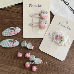 Fruit Fashion Sweet Cute Hair Clips for Baby Girls Trendy Elegant Cherry Snap Clips for Kids Children Hair Accessories in Stock