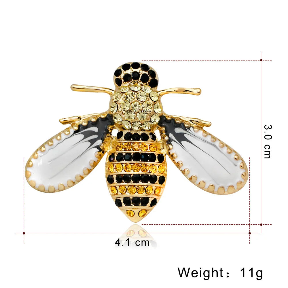 Fashion Glitter Animals Bees Sweet Brooches for Girls Elegant Stylish Pins Jewelry for Women Ladies Accessories New Design