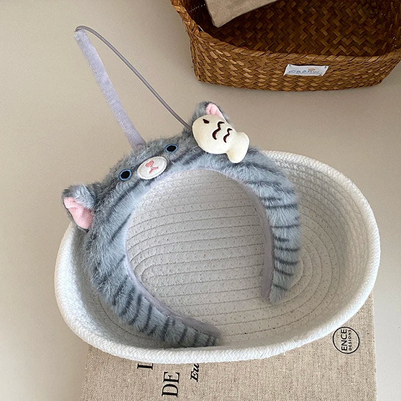 Sweet Cute Fashion Playful Hairbands for Baby Girls Kawaii Animals Cat Fish Head Band for Kids Children Hair Accessories Chic