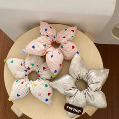 Cute Sweet Dot Lustrous Star Scrunchies for Girls Fashion Chic Trendy Playful Hair Ties for Women Ladies Hair Accessories