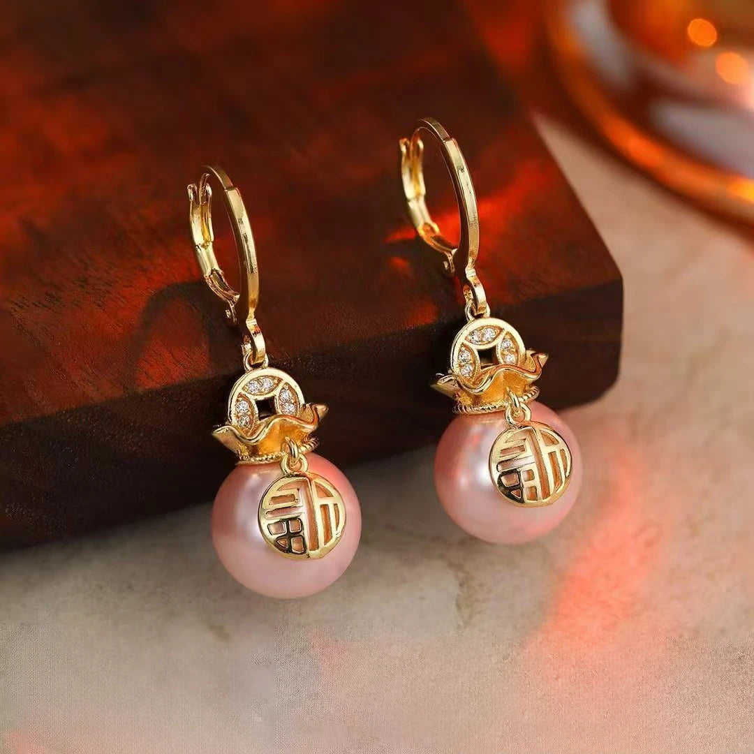 Luxury Vintage Art Deco Elegant Drop Earrings for Girls Classic Adorable Flower Floral Jewellry for Women Ladies Accessories