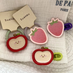 Children Fruits Color Blocked Thick Thin Hair Scrunchies Hairpins Fashion Sweet Cute Kid Hair Ties Alligator Clips Accessories