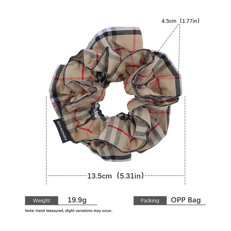 Fashion Trendy Sweet Classic Plaid Scrunchies for Girls Elegant Stylish Luxury Hair Ties for Women Ladies Hair Accessories