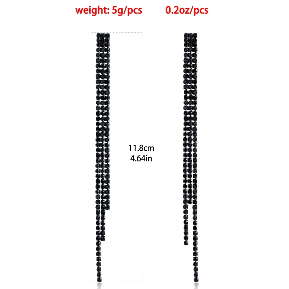 Fashion Simple Spicy Elegant Tassel Luxury Drop Earrings for Girls Glamorous Parties Jewellry for Women Ladies Accessories