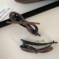 Elegant Vintage Bowknot Hair Clawclips for Women Ladies Girls Classic Solid Color Alligator Hair Accessories Custom Carton