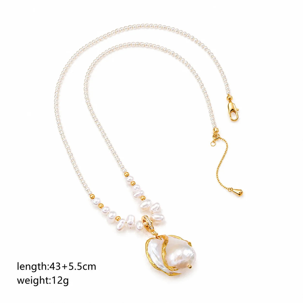 Fashion Freshwater Pearl Baroque Pearl Pendent Necklaces for Girls Elegant Jewelry for Women Ladies Wholesale China Factory