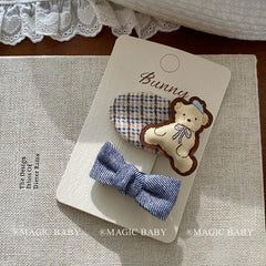 Cute Animals Bear Heart Shaped Hair Clips for Baby Girls Kawaii Fashion Snap Clips for Kids Children Hair Accessories in Stock