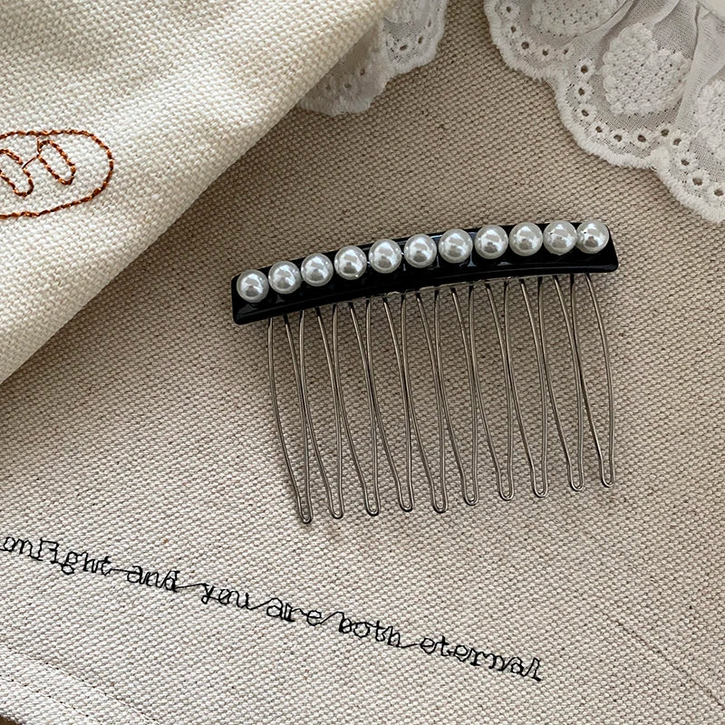 Fashion Simple Imitation Pearl Comb for Girls French Style Classic Trendy Stylish Hair Accessories for Women Ladies in Stock