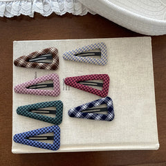 Simple Plaid Minimalistic Hair Clips for Baby Girls Cute Sweet Fashion Snap Clips for Kids Children Hair Accessories in Stock