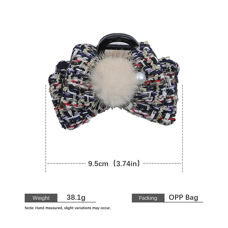 Fashion Minimalistic Bowknot Classic Hair Claw Clips for Girls Elegant Graceful Claws for Women Ladies Hair Accessories Chic