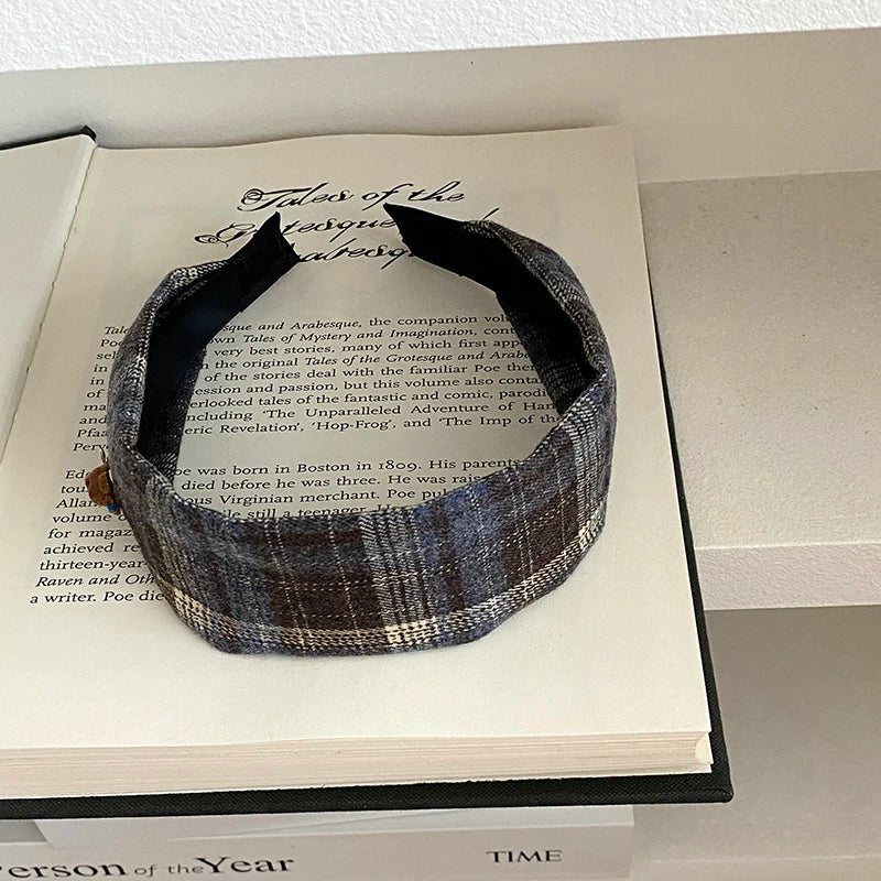 Fashion Trendy Plaid Head Band for Girls Elegent Simple Vintage Hair Band for Women Ladies Hair Accessories Female in Stock
