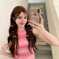 Cute Alligators Heart Hair Clips for Girls Women Solid Color in Bright Colors Fashionable Alloy Hair Accessories Sweet Stylish