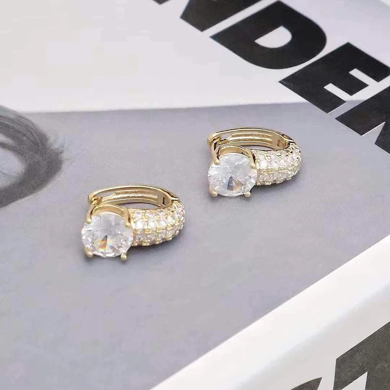 Ladies Rhinestone Crystal Circle Hoop Earring Fashion Glitter Sparking Glamorous Affordable Wholesale Daily Jewelry Accessories