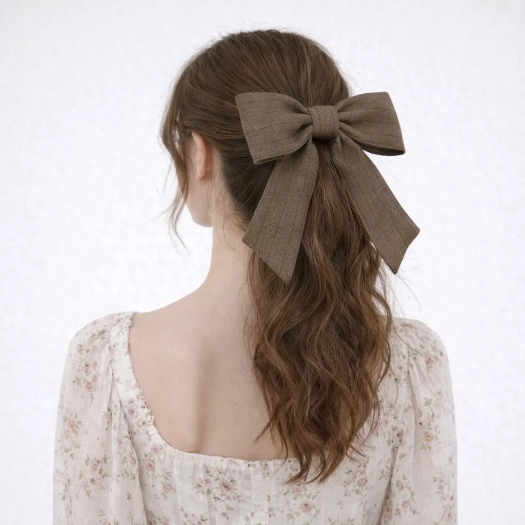 Fashion Trendy Large Bowknot Solid Color Hair Clips for Girls Simple Minimalistic Barrettes for Women Ladies Hair Accessories