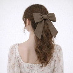Fashion Trendy Large Bowknot Solid Color Hair Clips for Girls Simple Minimalistic Barrettes for Women Ladies Hair Accessories