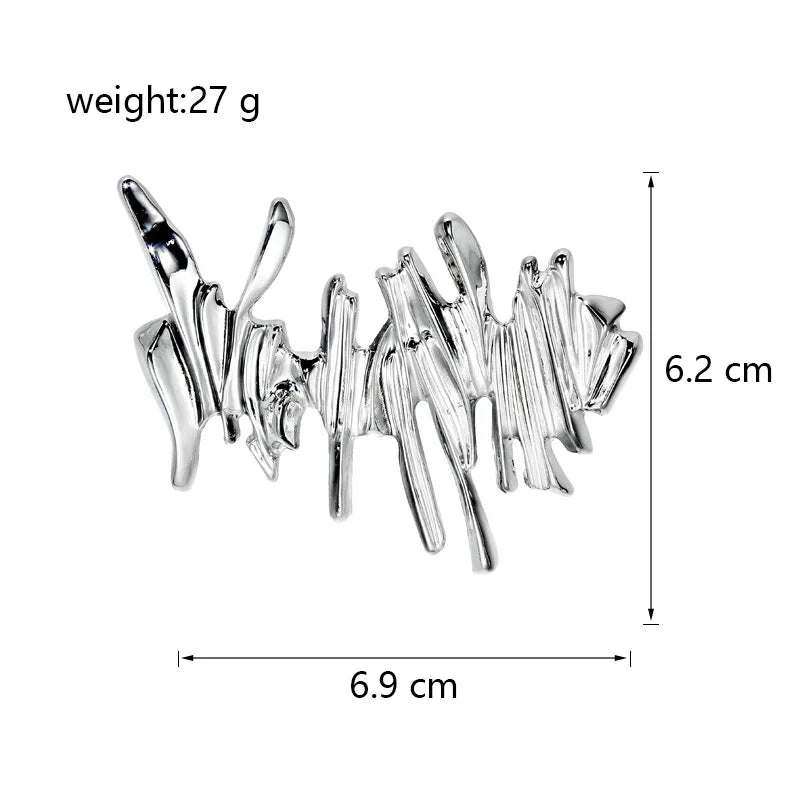 Fashion Glitter Sparkle Irregular Trendy Brooches for Girls Sweet Simple Minimalistic Jewelry for Women Ladies Accessories