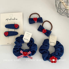 Sweet Cute Bowknot Button Heart Shaped Hair Clips for Baby Girls Elegant Fashion Snap Clips for Kids Children Hair Accessories