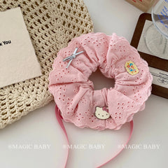 Fashion Cute Solid Color Kitty Cat Bowknot Scrunchies Sweet Kawaii Hair Ties for Baby Girls and Kids Children Hair Accessories