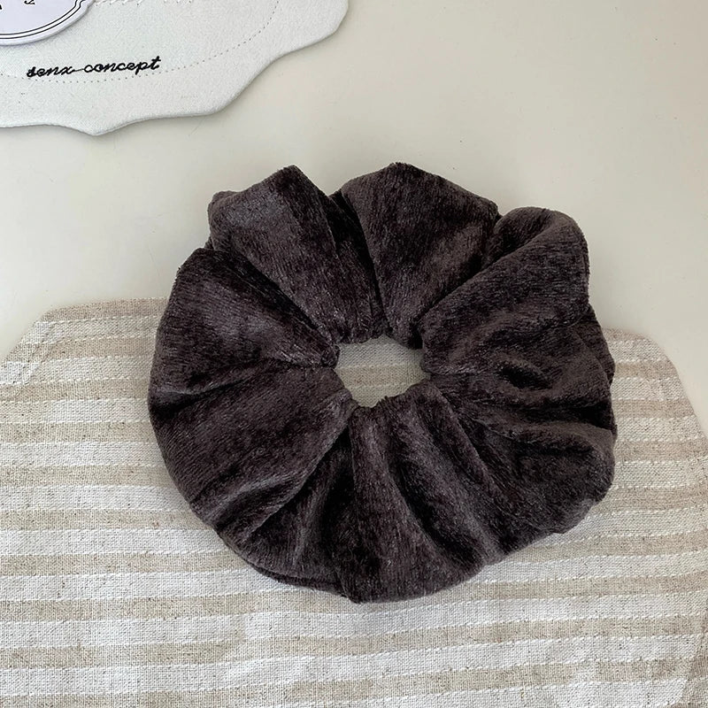 Women Solid Color Velvet X-Large Thick Thin Hair Scrunchies Fashion Vintage Elegant Bulk Order in Stock Hair Ties Accessories