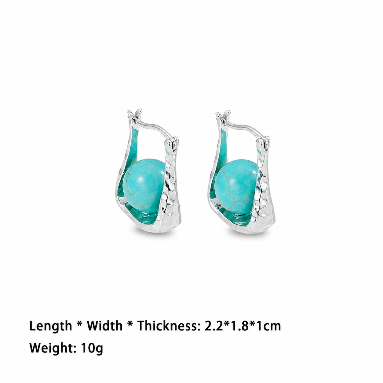 Fashion Tiger Eye Stone Turquoise 18K Gold Plated White K Drop Earrings for Girls Simple Jewelry for Women Ladies Wholesale