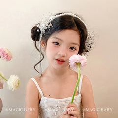 Luxurious Glitter Lustrous Imitation Pearl Headband Sweet Cute Baby Girls Fashion Hair Accessories Kids Child Hair Band
