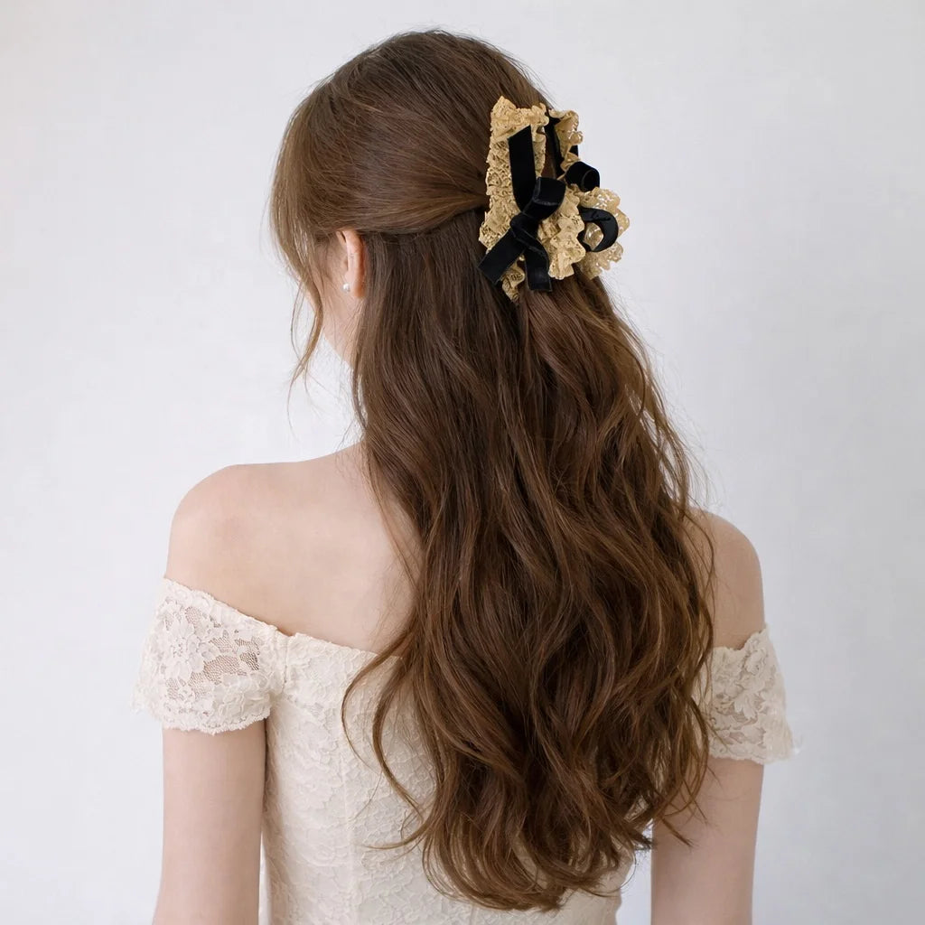 Fashion Vintage Sweet Elegant Trendy Hair Claw Clips for Girls Elegant Bowknot Hair Accessories for Women Ladies in Stock