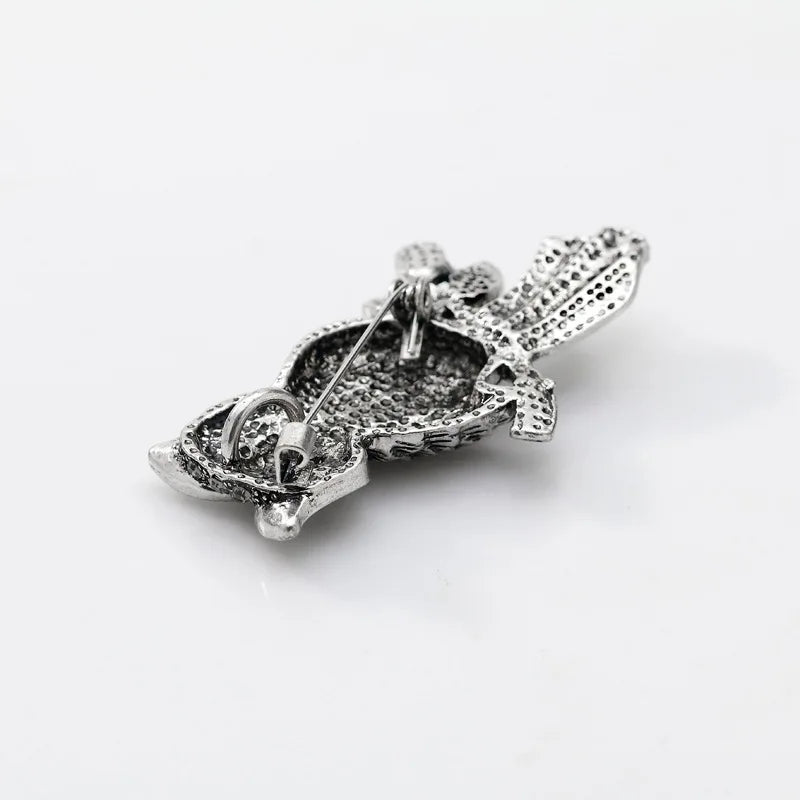 Fashion Retro Vintage Lustrous Animals Owl Brooches for Girls Stylish Trendy Glitter Pins Jewelry for Women Ladies Accessories